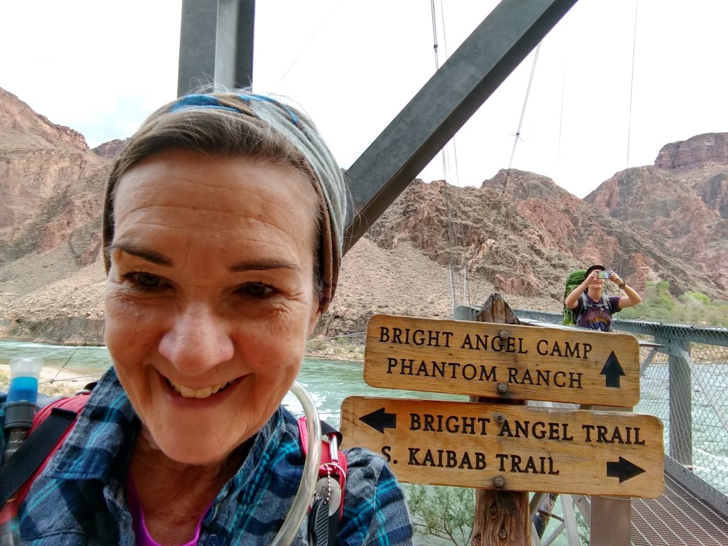 Me smiling at Bright Angel Bridge